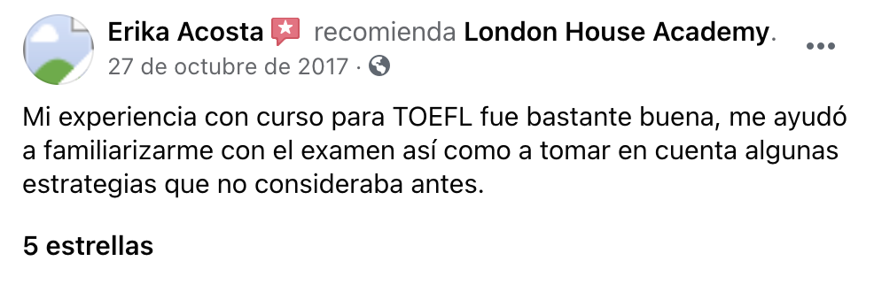 Testimonio Certificación TOEFL iBT